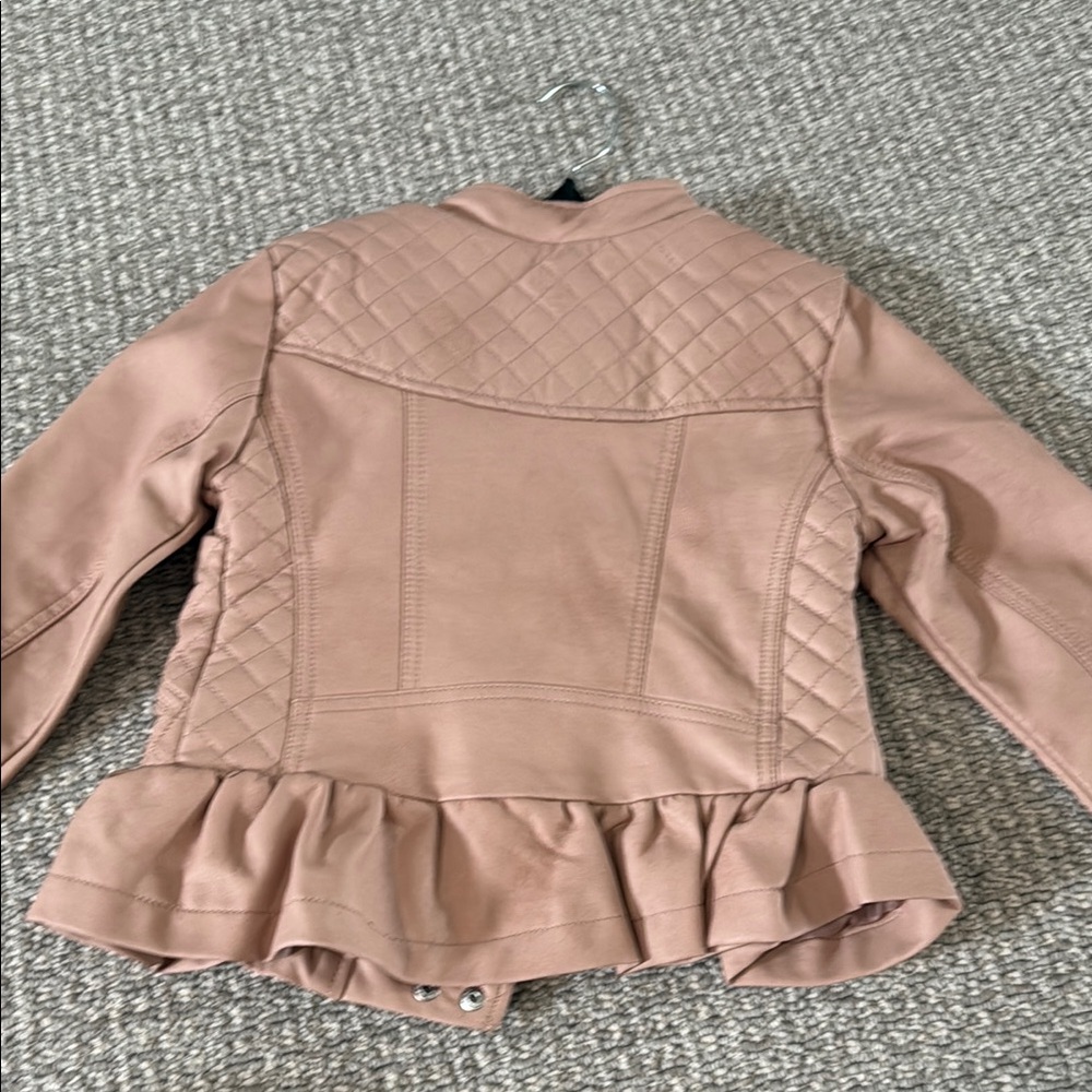 New Urban Republic Girls' Pink Quilted Moto Jacket Faux Leather 5/6 M - Picture 5 of 5
